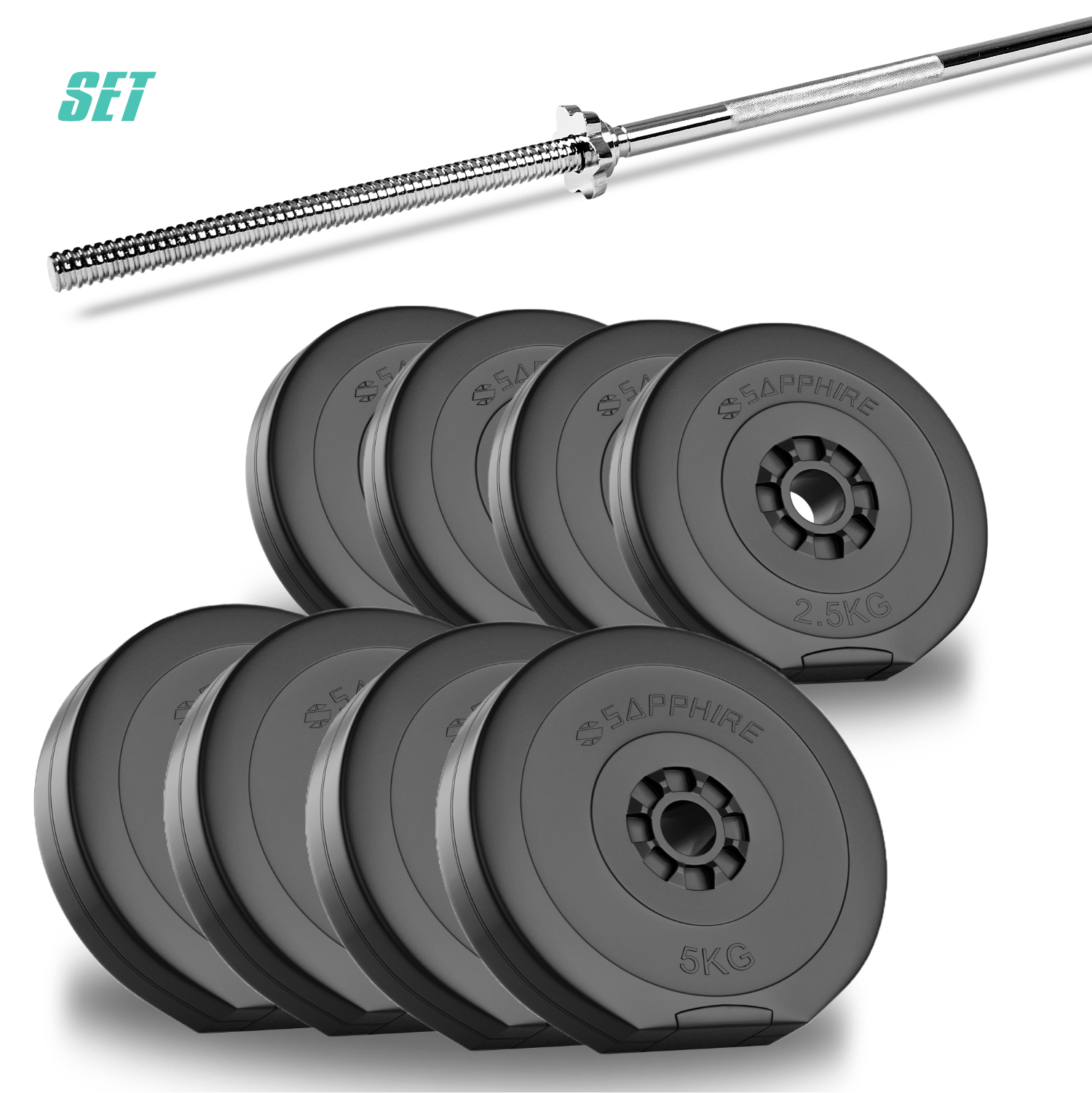 hantelset mit langhantelstange