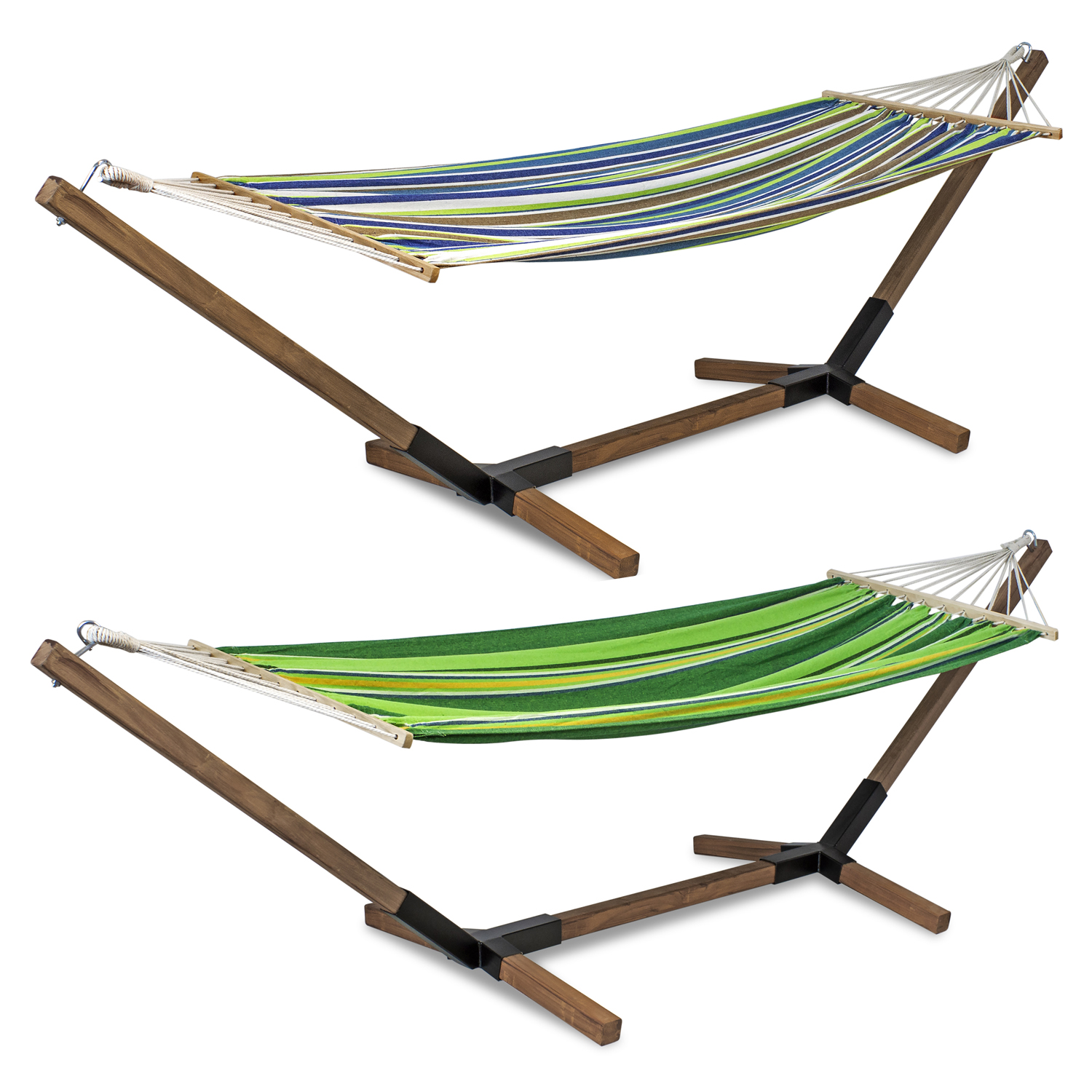 Hängemattegestell mit Hängematte Holzgestell Gestell Hartholz